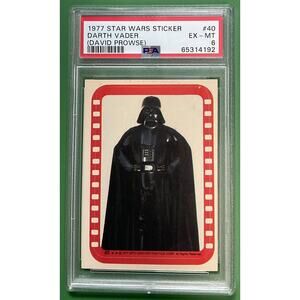 Star Wars 1977 Darth Vader David Prowse Sticker Card #40 PSA 6 CERT#65314192